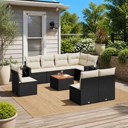 Concise 9 Piece Outdoor Sectional Sofa Set