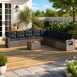 Concise and Stylish 10-Piece Outdoor Sofa Set