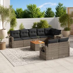 Concise 9-Piece Outdoor Sofa Set with Table
