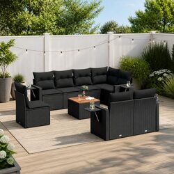 Concise 9-Piece Modular Outdoor Sofa Set Description