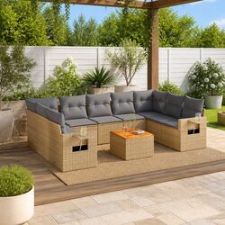 Concise 10-Piece Outdoor Sofa Set with Modular Design