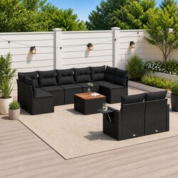 Compact and Stylish 10-Piece Outdoor Sectional Sofa Set