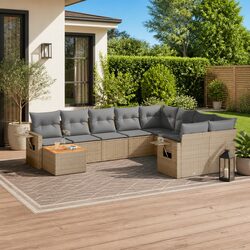 Concise Outdoor Sectional Sofa Set - 10 Pieces