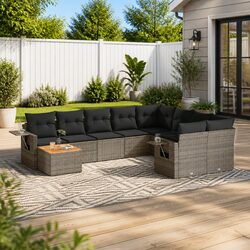 Sleek and Modern 10 Piece Outdoor Sectional Sofa Set