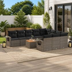 Compact and Stylish 11 Piece Grey Sofa Set