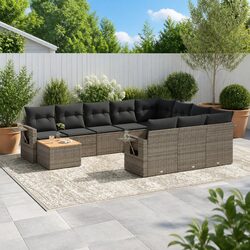 Concise and Confident 11-Piece Outdoor Sofa Set