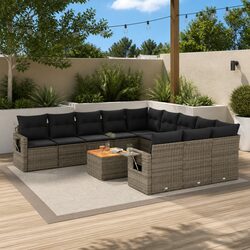 12 Piece Grey Modular Outdoor Sofa Set: Compact Design