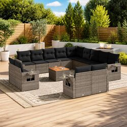 Concise 14 Piece Grey Outdoor Sofa Set Description