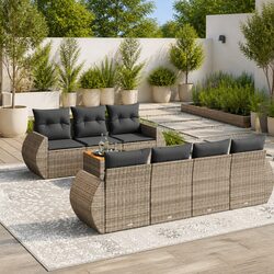 Confidently Stylish 8 Piece Grey Rattan Sofa Set