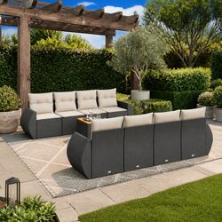 Stylish 9 Piece Garden Sofa Set for Outdoor Enjoyment