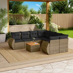 Compact 9 Piece Garden Sofa Set for Outdoor Living