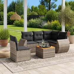Compact 6-Piece Garden Sofa Set with Removable Cushions