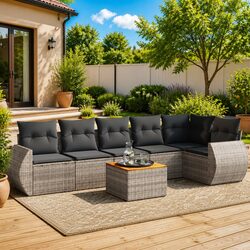 Concise 7-Piece Outdoor Sofa Set Overview