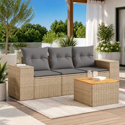 Concise 4-Piece Garden Sofa Set with Cushions