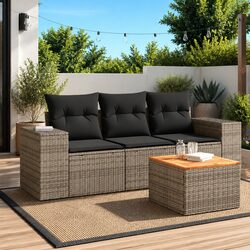 4 Piece Outdoor Sofa Set in Grey
