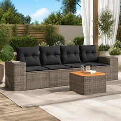 Concise 5 Piece Outdoor Sofa Set with Cushions