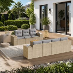 8 Piece Outdoor Sofa Set with Cushions