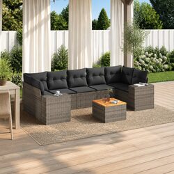 Stylish 8-Piece Modular Outdoor Sofa Set in Grey