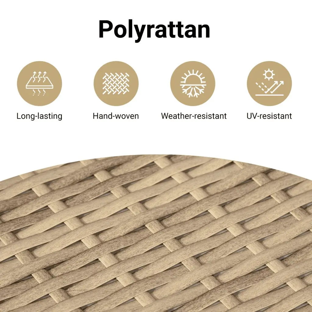 Garden Sofa Set 10 Piece Outdoor Furniture Beige Poly Rattan Patio Lounge with