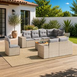 Compact 9 Piece Garden Sofa Set for Relaxation