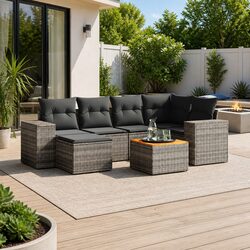 7 Piece Outdoor Sofa Set: Compact and Stylish