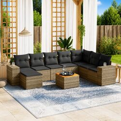 Compact 9-Piece Garden Sofa Set for Outdoor Spaces