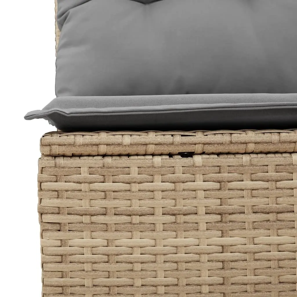 Garden Sofa Set 10 Piece Outdoor Patio Furniture Beige Poly Rattan with Cushions