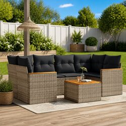 7 Piece Grey Garden Sofa Set: Stylish and Durable