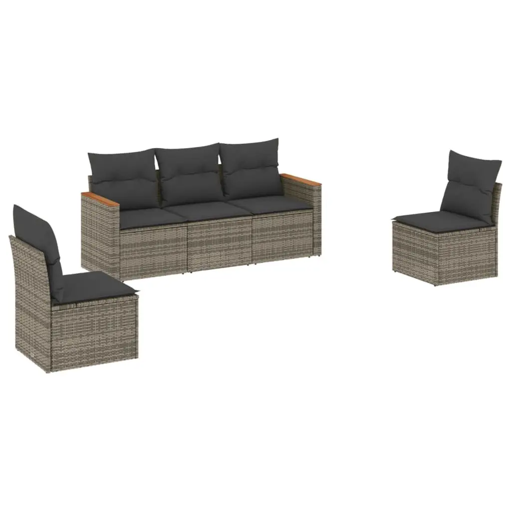 Garden Sofa Set 5 Piece Outdoor Furniture Patio Lounge Grey Modular Cushions