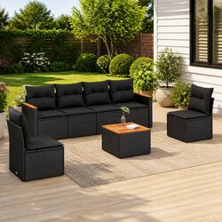 Concise 7 Piece Garden Sofa Set for Outdoor Spaces