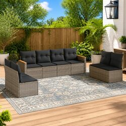 8-Piece Grey Garden Sofa Set: Perfect for Outdoor Relaxation