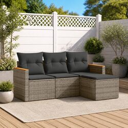 Compact and Stylish 4-Piece Garden Sofa Set