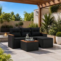 Compact 5 Piece Garden Sofa Set with Cushions