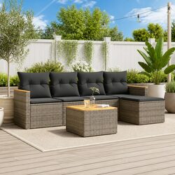 Compact 6 Piece Garden Sofa Set for Cozy Outdoor Spaces