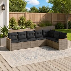 Garden Sofa Set 7 Piece Outdoor Furniture Patio Grey Modular Rattan Lounge