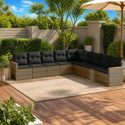 Compact and Stylish 9-Piece Garden Sofa Set for Outdoors