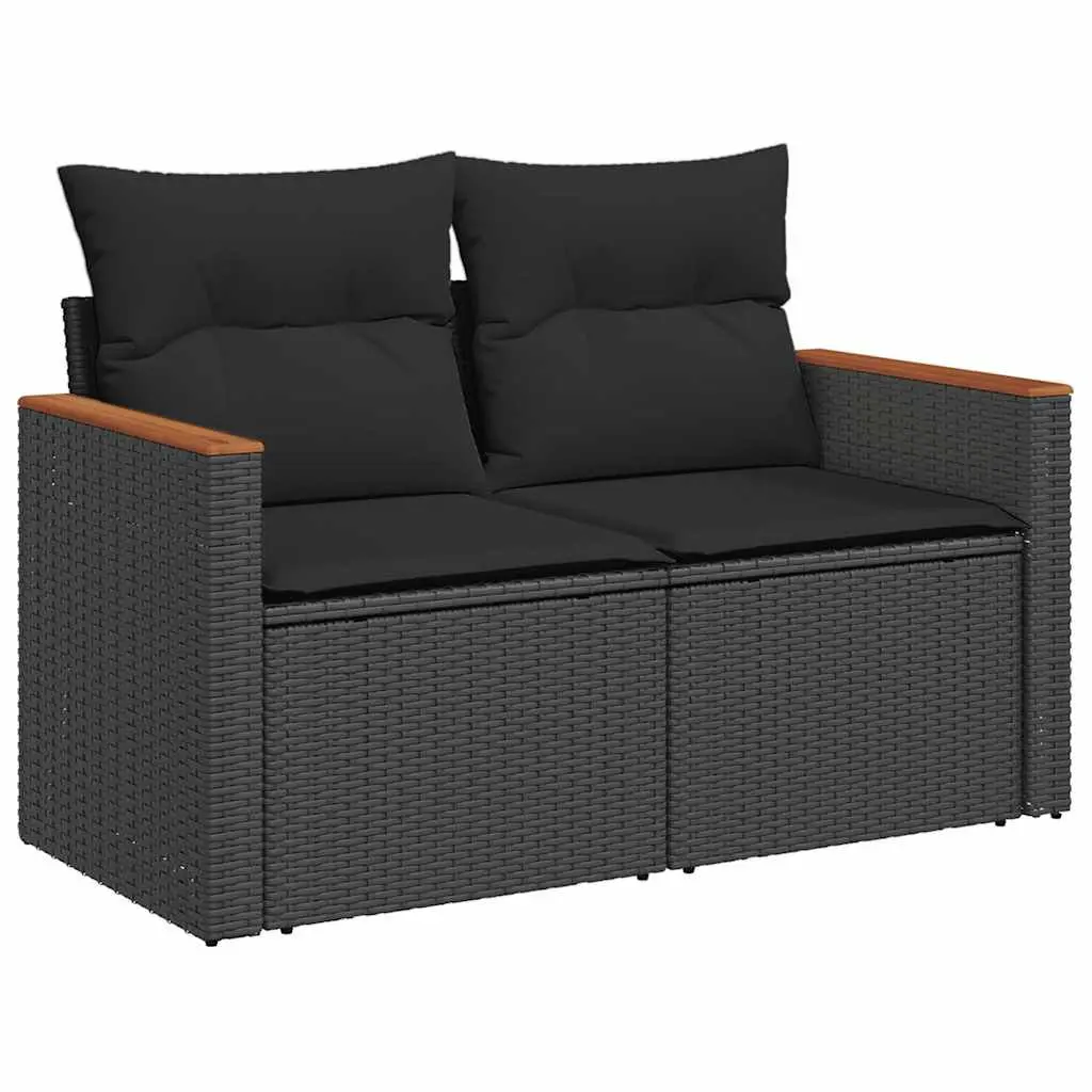Garden Sofa Set 10 Piece Outdoor Furniture Black Modular Patio Seating Cushions