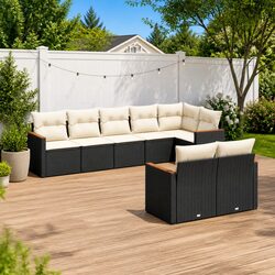 Compact 8-Piece Garden Sofa Set for Outdoor Comfort