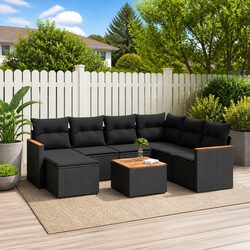 Compact and Stylish 8 Piece Outdoor Sofa Set