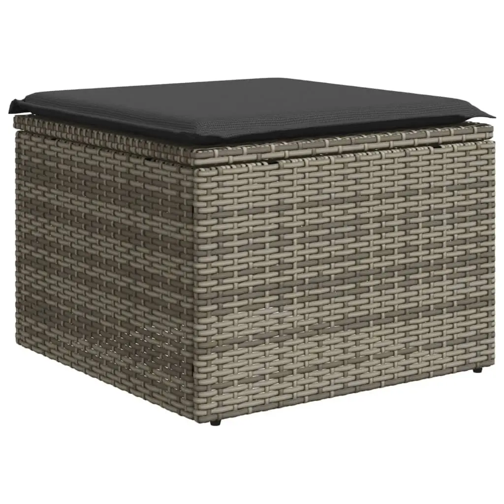 Garden Sofa Set Grey 8 Piece Outdoor Furniture Poly Rattan with Cushions