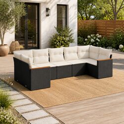 Concise 7 Piece Garden Sofa Set for Modern Living