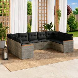 Compact 9 Piece Garden Sofa Set: Outdoor Comfort Guaranteed