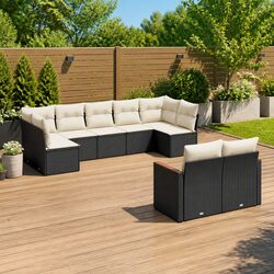 Compact 9-Piece Modular Garden Sofa Set