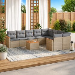 Concise 10-Piece Modular Garden Sofa Set