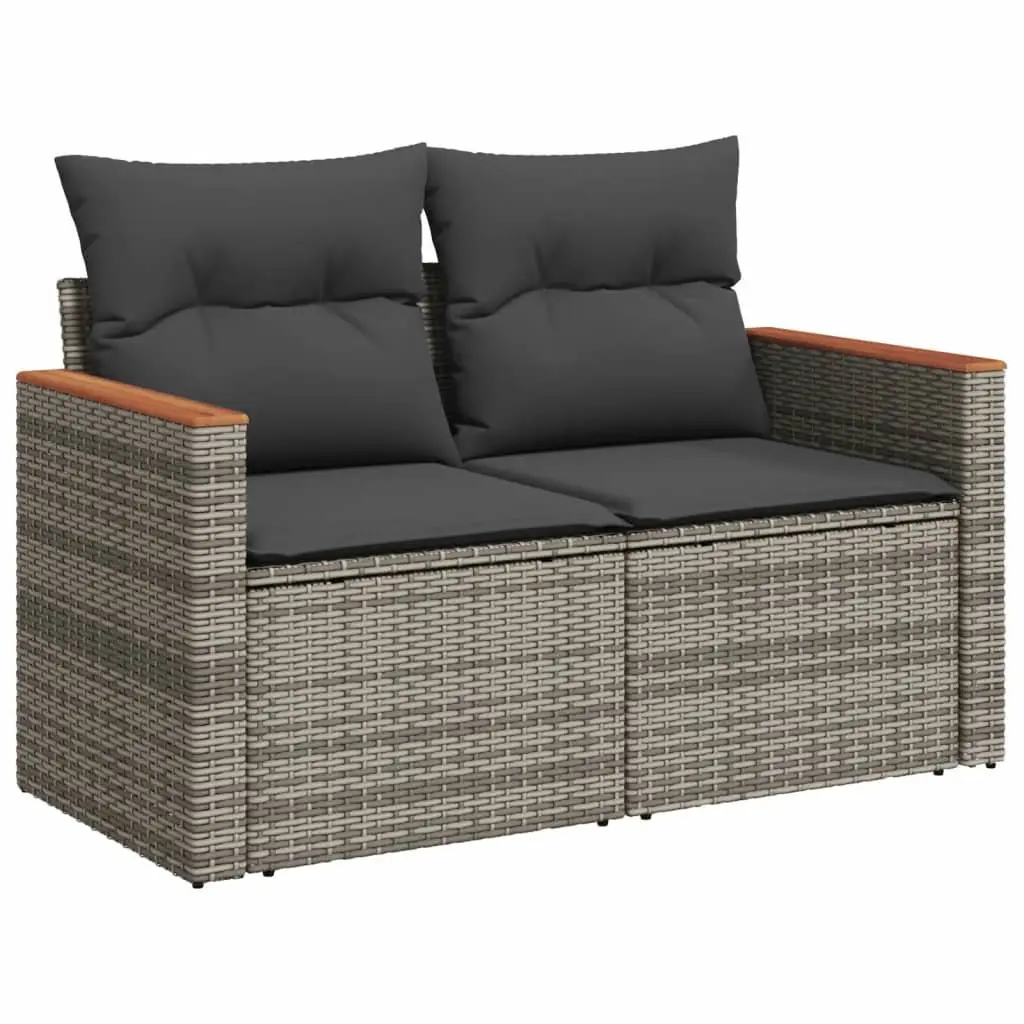 Garden Sofa Set 10 Piece Outdoor Furniture Grey Poly Rattan Modular Patio Lounge