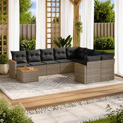 Compact 10 Piece Garden Sofa Set for Outdoor Relaxation