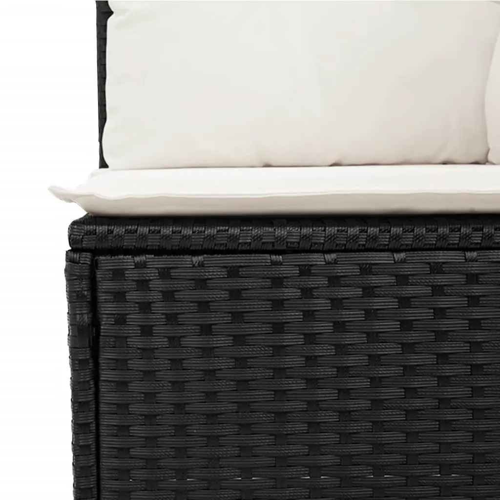 Garden Sofa Set Black 10 Piece Modular Outdoor Furniture with Cushions