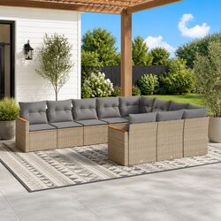 Compact and Stylish 10-Piece Garden Sofa Set