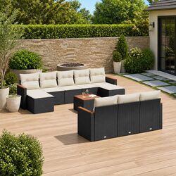 Concise 11-Piece Modular Garden Sofa Set for Outdoors