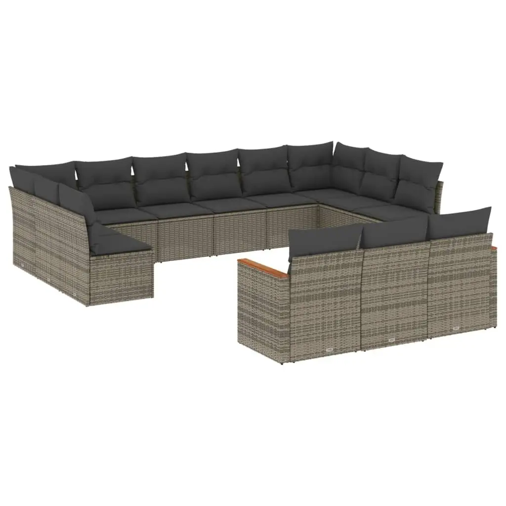 Garden Sofa Set 13 Piece Outdoor Furniture Patio Lounge Grey Modular Cushions